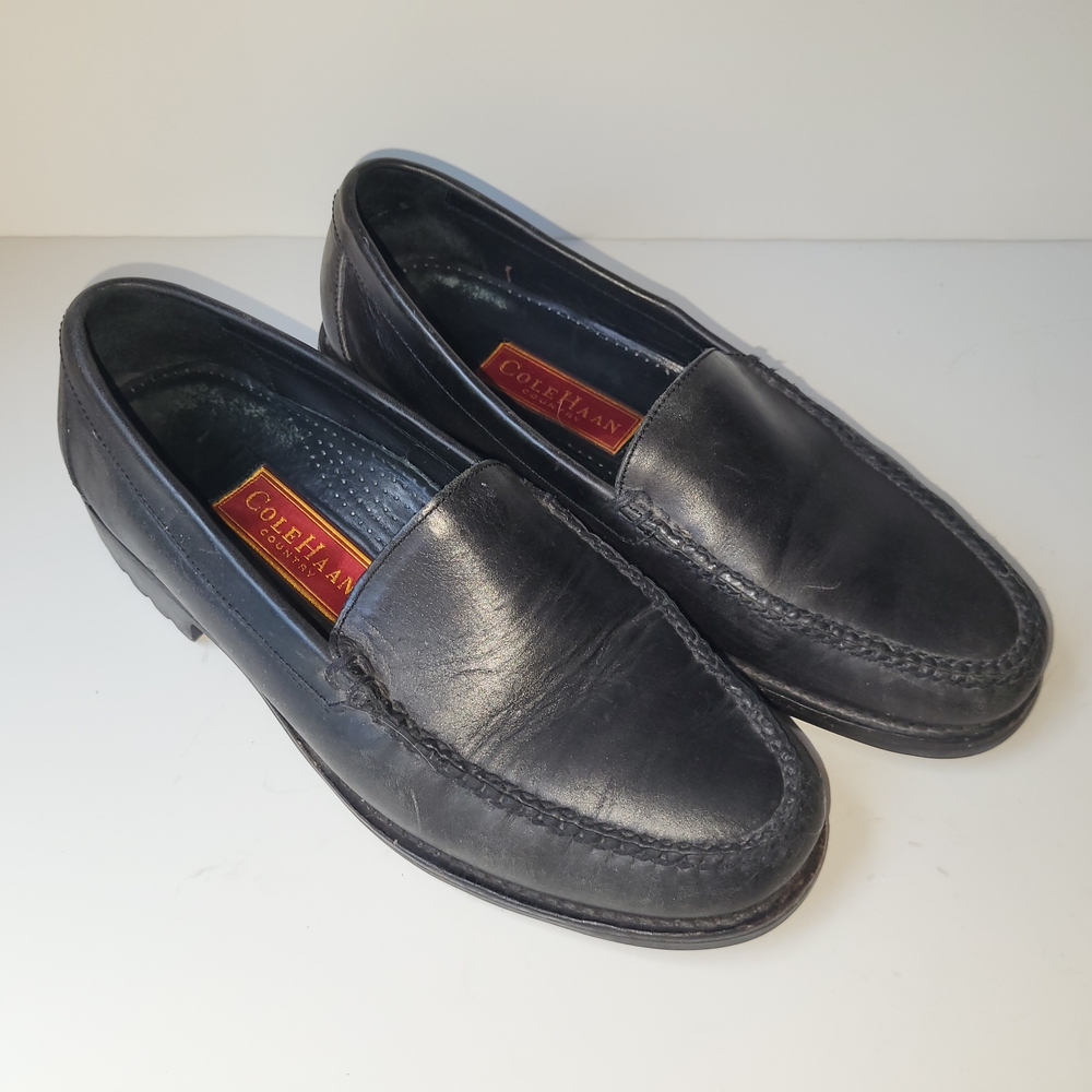 Cole Haan Men's Black Leather Loafers 10M